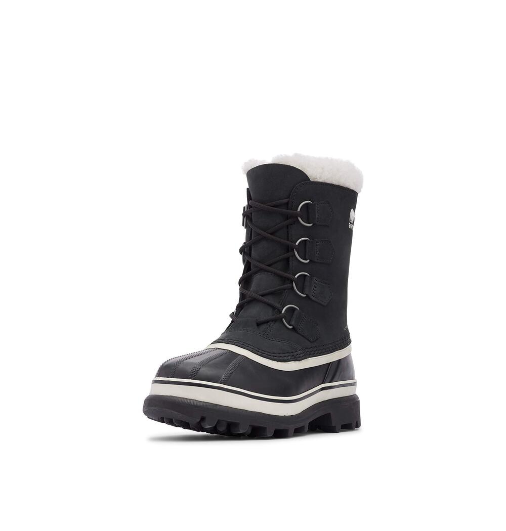 SOREL WOMEN'S CARIBOU WATERPROOF BOOT - BLACK, STONE - 6